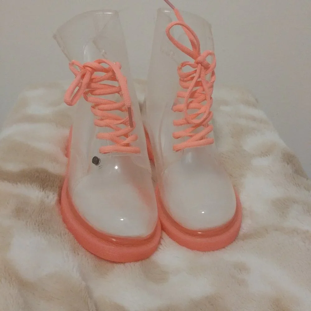 Workshop Ginny Pink Fluorescent Boots Size 36 NWOB